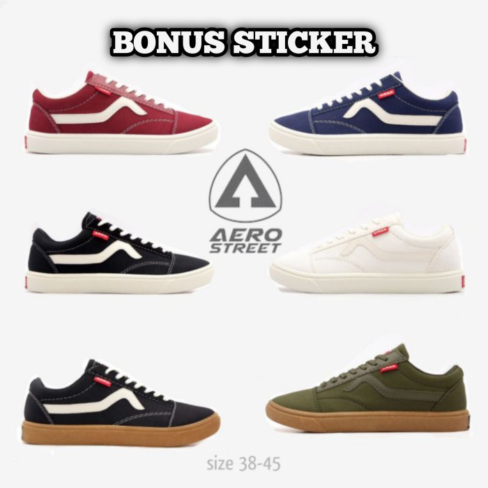 BISA COD Aerostreet 38-45 Massive Low Gum - Sepatu Sneakers Casual Pria Wanita /SEPATU RUNNING/SLIP