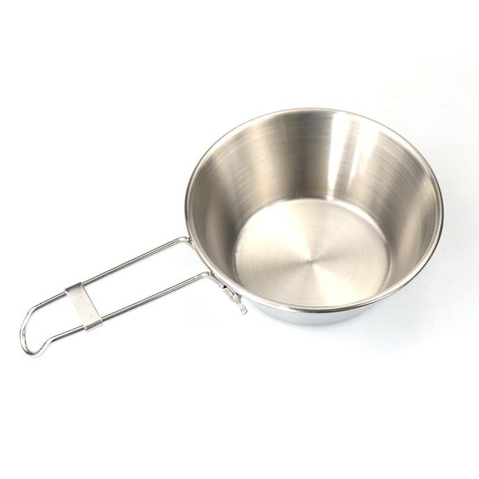 Sierra Cup Bowl Mangkok Lipat Gantung Stainless Folding Handle Camping