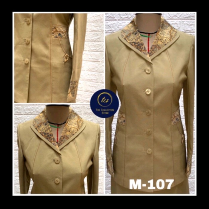 [Ori] Baju Seragam Kerah Batik Pns Pemda Dinas Pdh Guru Kantor Wanita Coklat Berkualitas