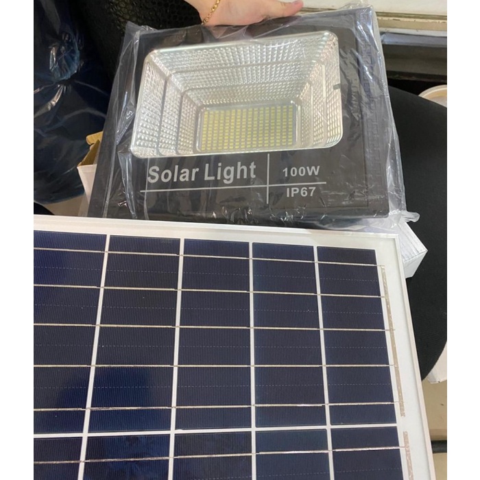 ✅COD Lampu Sorot Led Tenaga Surya 100 Watt Abs Sola Cell 100Watt Panel 100W Terbatas