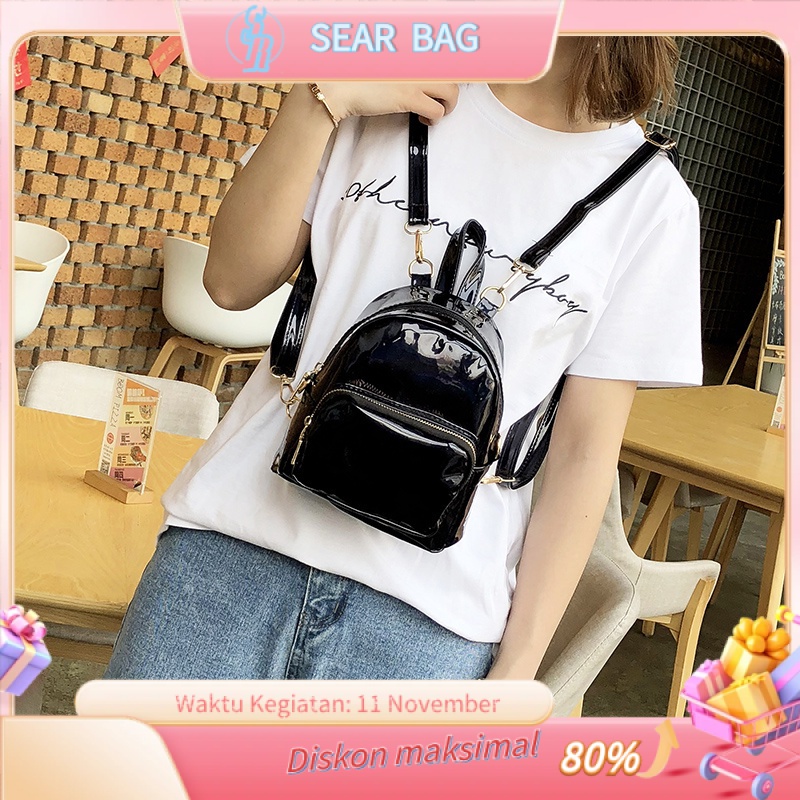 Tas Ransel Mini Gaya Korea untuk Wanita - 888 - Black - Oleight