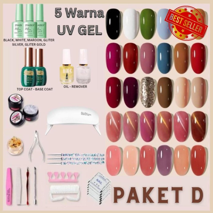 Bay- (Banting Harga) Paket D Super Lengkap Professional Nail Art / Alat