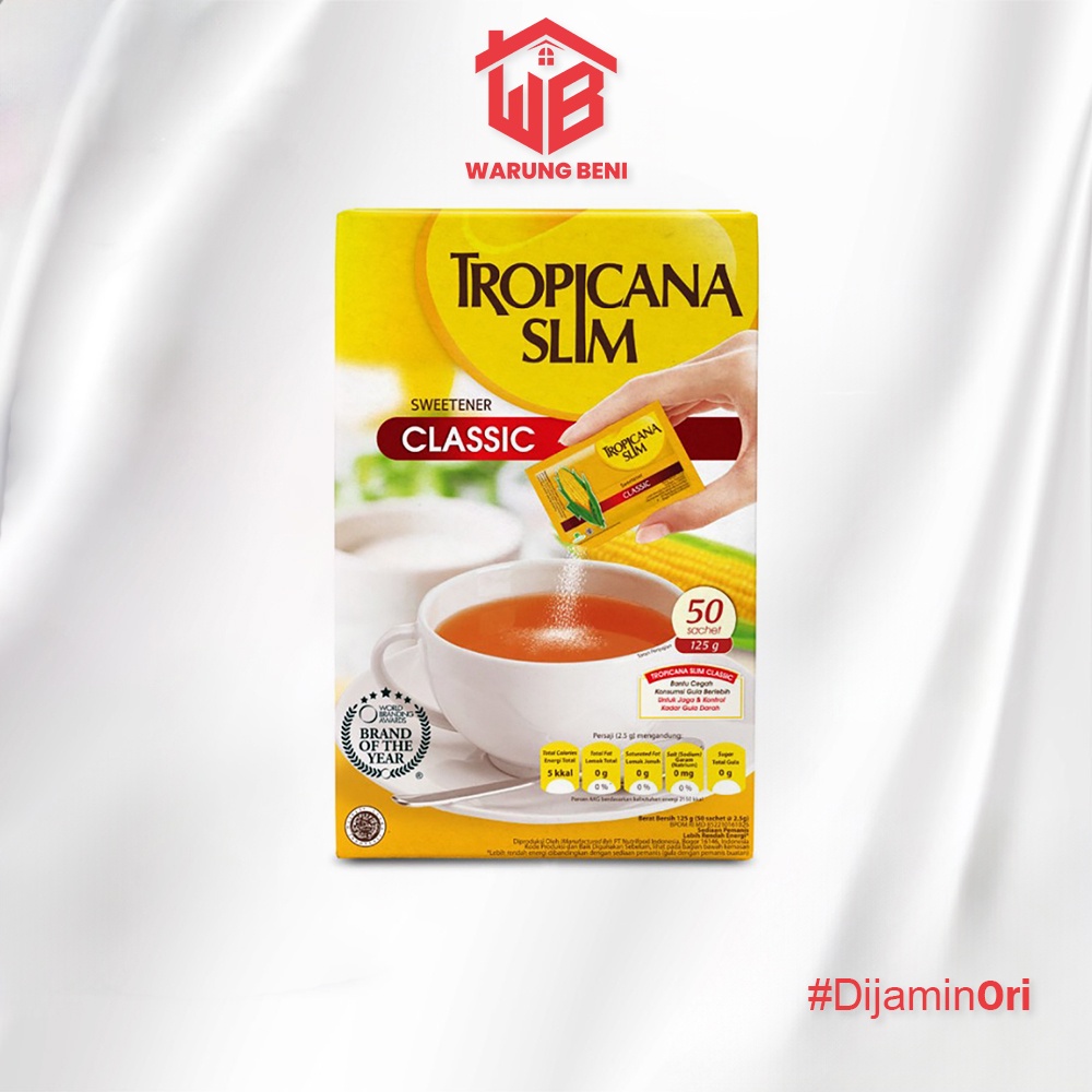 

Tropicana Slim Pengganti Gula Sweetener Classic (50 Sachet)