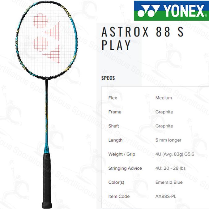 Raket Bulutangkis Yonex Astrox 88 S Play Original Kode 1283