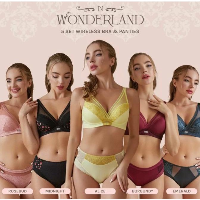 MILARI | IN WONDERLAND - CROSS BRA, 5SET WIRELESS BRA /LYCRA & PANTIES