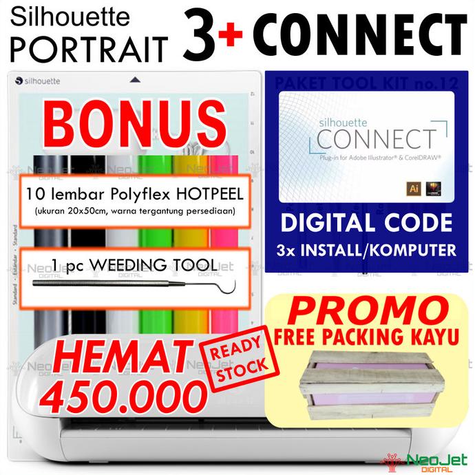 

Mesin Cutting Sticker Stiker Silhouette Cameo Mini Portrait 3 Connect Kode 260