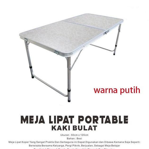 Meja Lipat Koper Hpl Aluminium-Meja Lipat Portable - Kaki Bulat