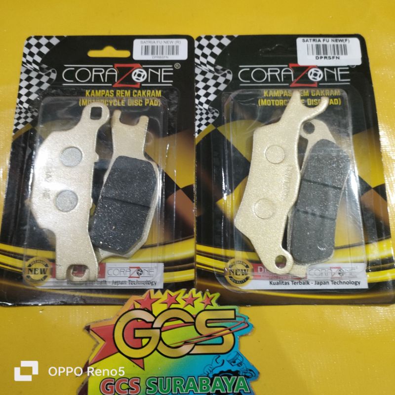 kampas rem cakram RACING,discpad set RACING satria Fu 150 FI DEPAN & BELAKANG CORAZONE