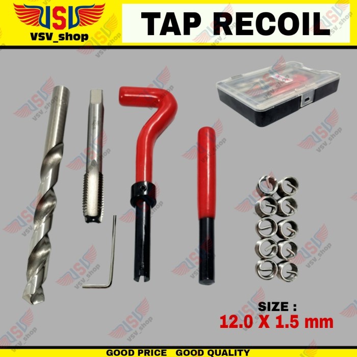 ✅Ori Thread Repair Kit Set M12X1.5 Tap Recoil Helicoil Hand Tap Drat Rusak Berkualitas
