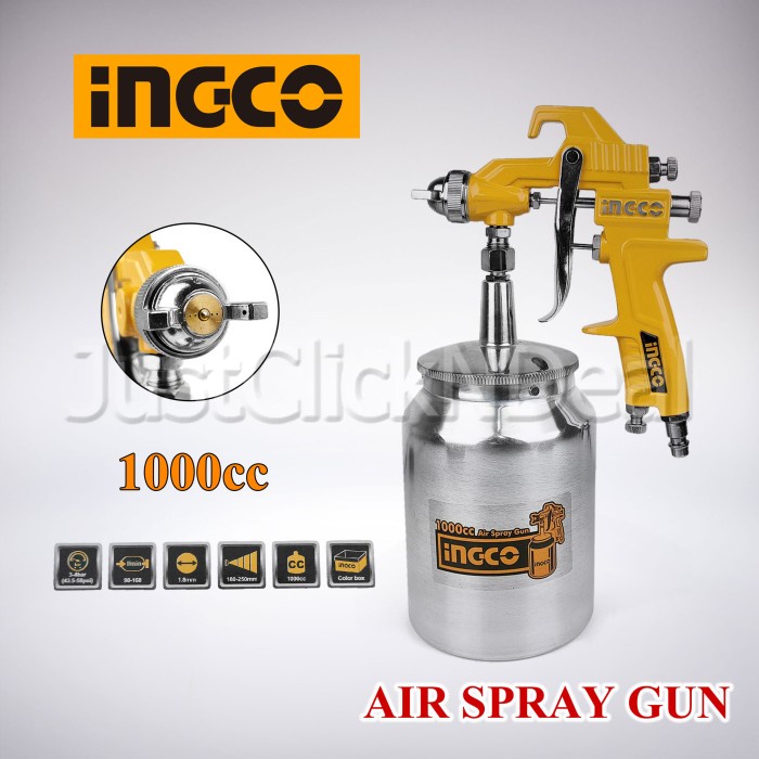 ✅Original Ingco Air Spray Gun Tabung Bawah 1000 Cc Semprotan Cat Motor Terbaru