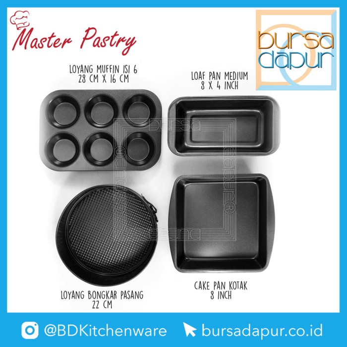 

✅Termurah Value Set 4 Pcs Loaf Pan M / Muffin Pan 6 / Square Pan / Spring Form22 Bisa Gojek