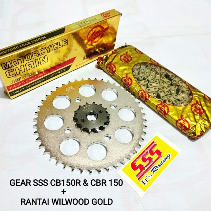 ✨Ori Gear Set Sss Cb150R / Cbr150 Rantai Wilwood 428H Gold Bisa Sameday