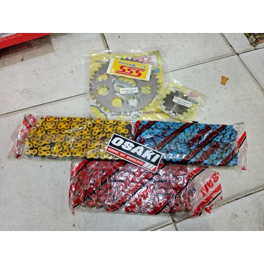 ✨Ori Gear Set Sss 428 Satria Fu Lama 2005-2012 Rantai Osaki 428 128L Terbaru
