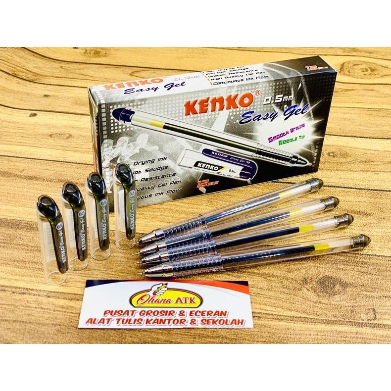 

BISA COD (1Pak) Pulpen / Gel Pen Kenko Easy Gel 0,5 mm / lusin 12pcs TERMURAH