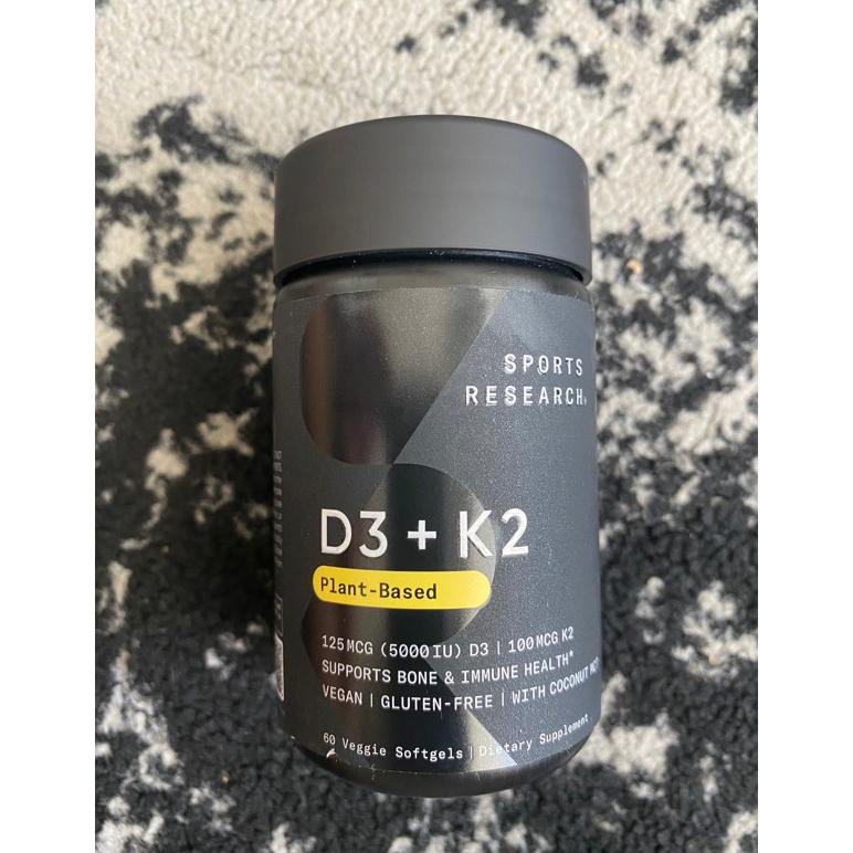 SPORT RESEARCH VITAMIN D3 + K2 PLANT BASED 60 VEGGIE SOFTGELS