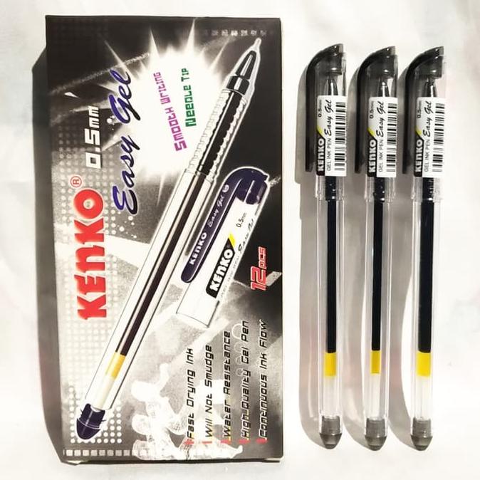 

TERMURAH KENKO PULPEN EASY GEL 0.5MM HITAM / BIRU HARGA PER LUSIN ISI 12PCS PROMO