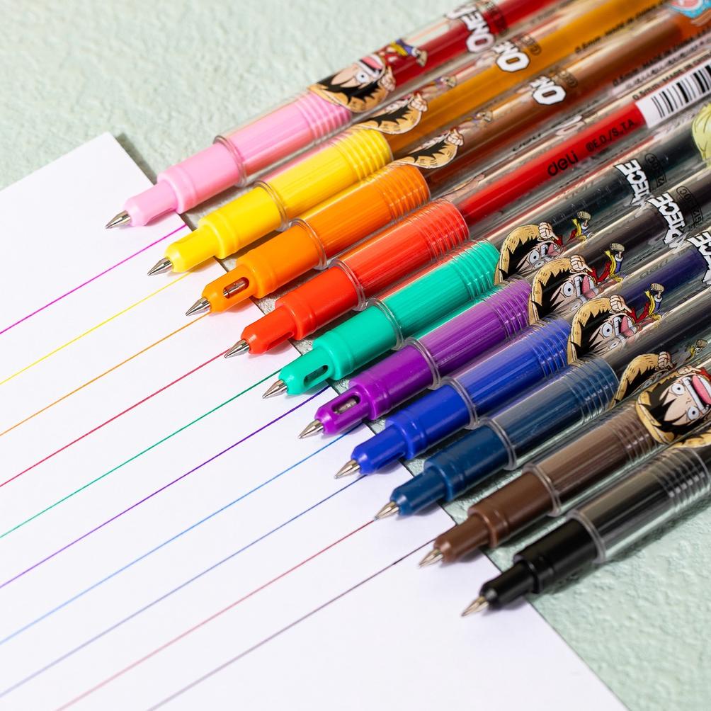 

TERLARIS Deli Color Gel Pen / Pulpen Gel Warna 0.5mm 10 Warna One Piece Penulisan Halus CG121-10C PROMO TERMURAH