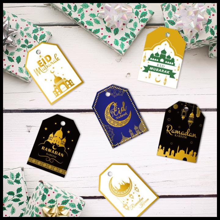 

DISKON 48PCS HANG TAG LEBARAN EID MUBARAK /TAG LABEL + TALI !!