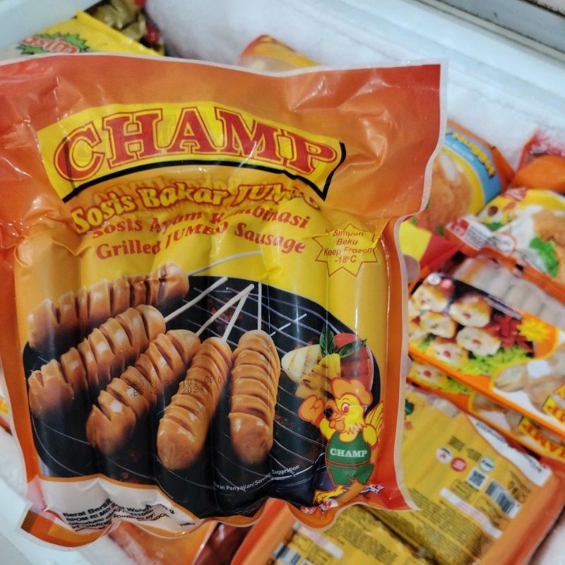 

Sosis Bakar Jumbo Champ 500gr isi 6