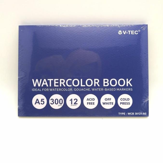 

Watercolor Book V-Tec A5 12 Lembar 300Gsm Kode 585