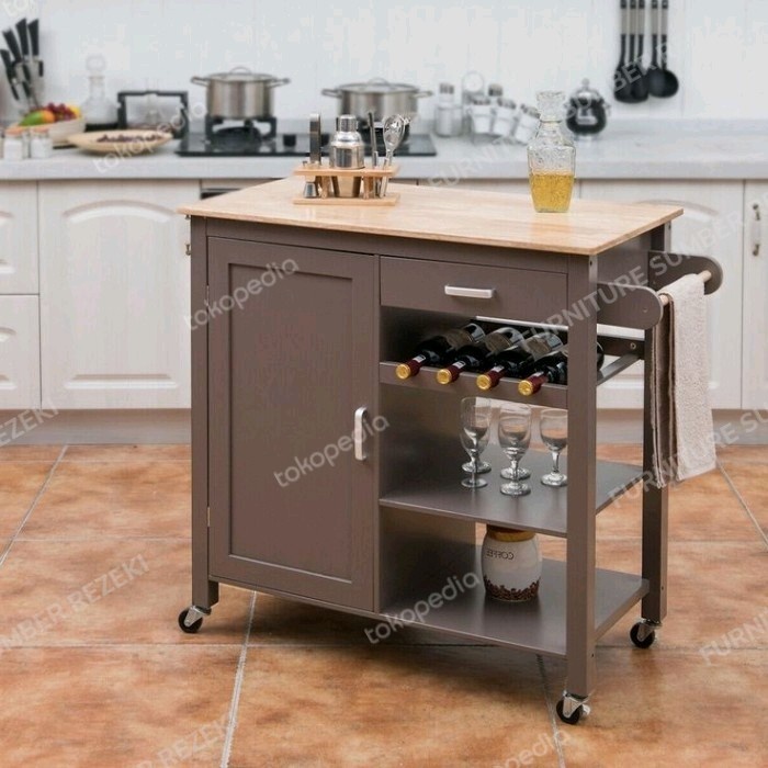 Mitsell Meja Dapur Troli Dorong
