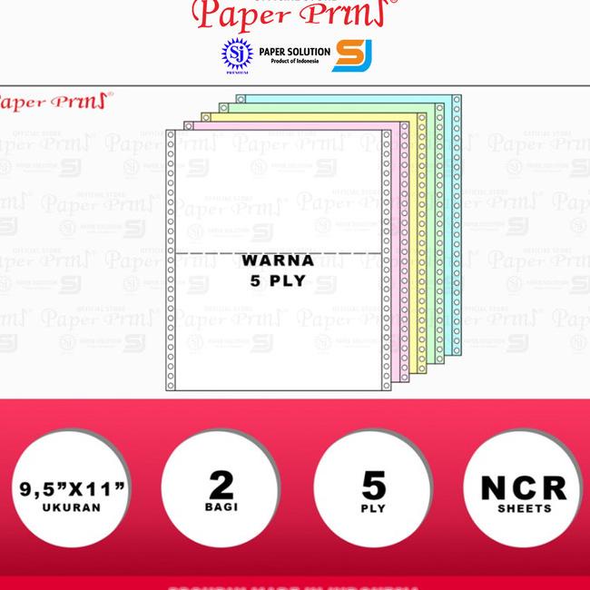 

Paperpryns Kertas Continuous Form 5PLY NCR PRS 9,5" x 11"/2 (Bagi 2) |Top|Best