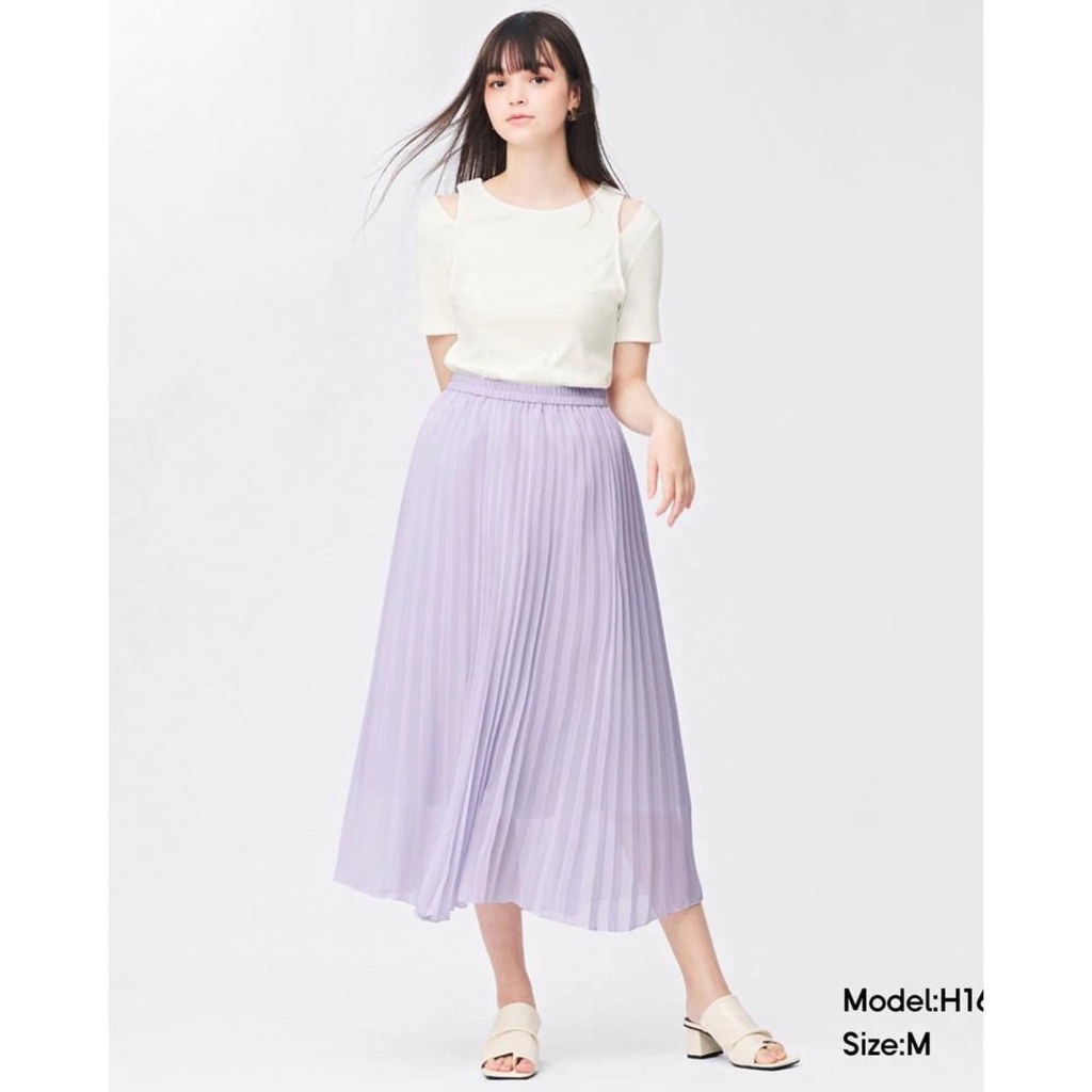 [AMAZING COLLECTION] GU Uniqlo Pleated Maxi Skirt - Rok Wanita - UNQ Skirt - Original Branded