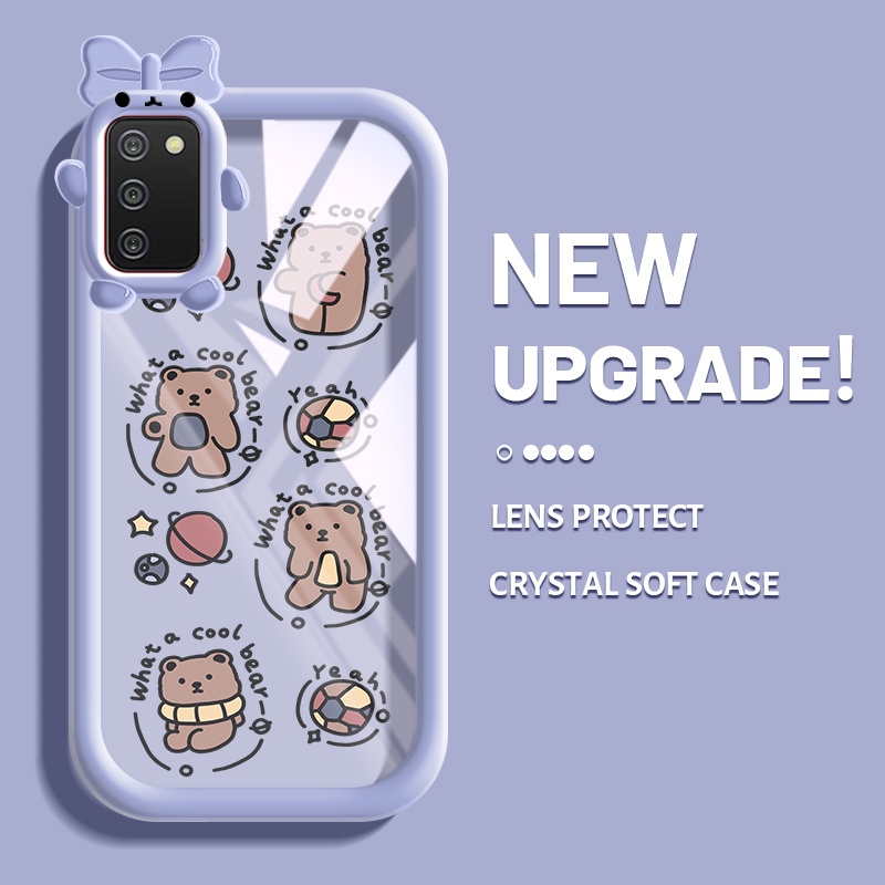 Casing Ponsel untuk Samsung A02s A03s M02s F02s A03 Core A04 M04 F04 A04E Case kartun keren Bear wad