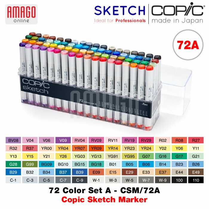 

✨Sale Copic Sketch - 72 Color Set A - Csm/72A Bisa Gojek