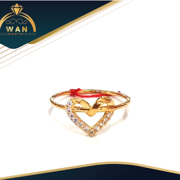 ✨Termurah Cincin Wanita Emas Kuning Asli / Original B9 375 Bisa Gojek