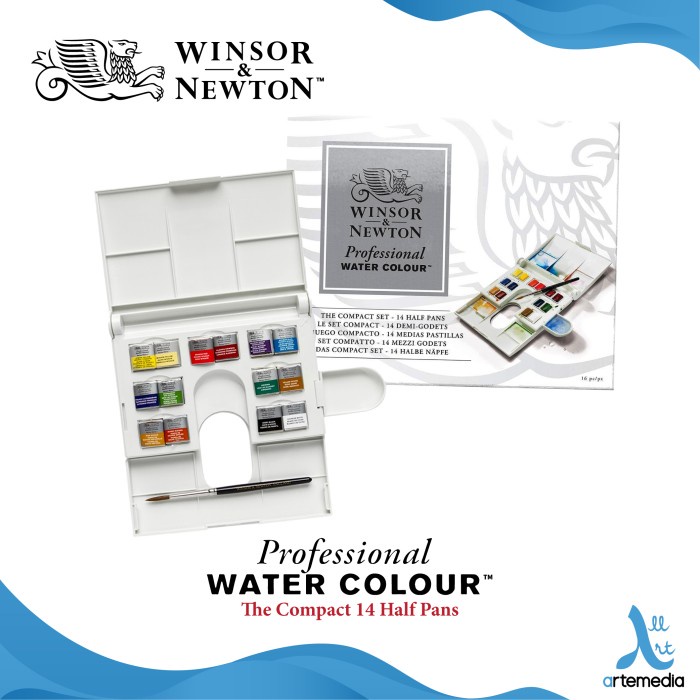 

✨Sale Cat Air Winsor Newton Professional 14 Half Pan Compact Watercolor Limited