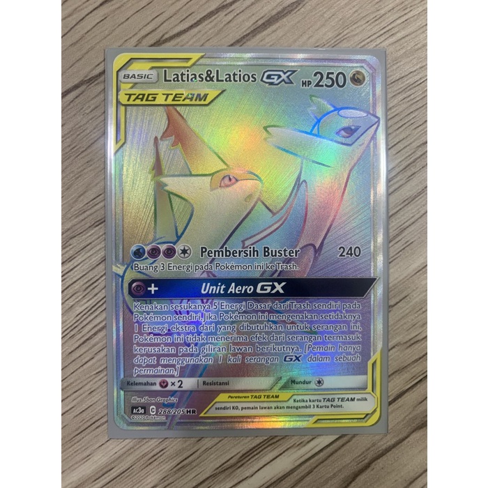 ✨Baru Latias Latios Gx Hr Ac3A Holo Rare Kartu Pokemon Tcg Indonesia Foil Limited