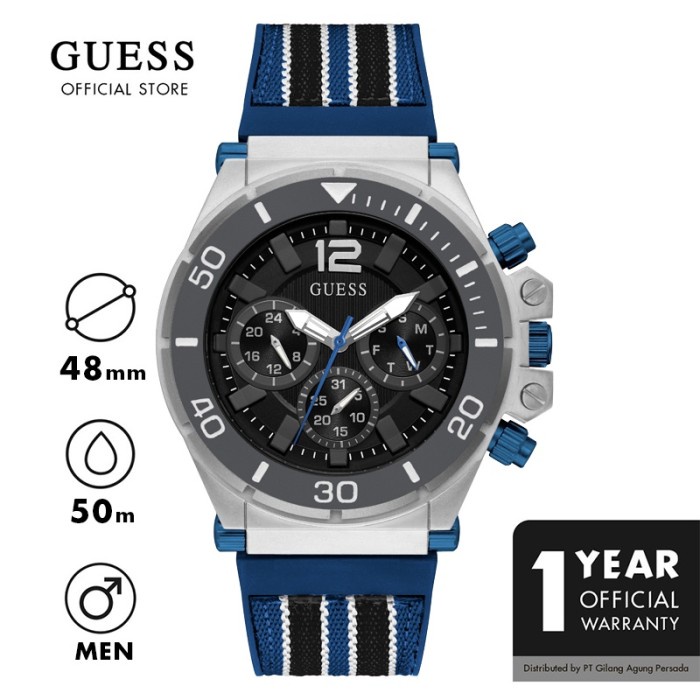 ✅Sale Jam Tangan Pria Guess - Guess Mens Watch Blue Pilot - Gw0415G2 Bisa Gojek