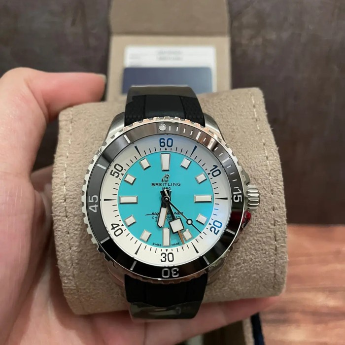 ✅Original Breitling Superocean Tiffany Auto Blue Jam Pria Terbaru