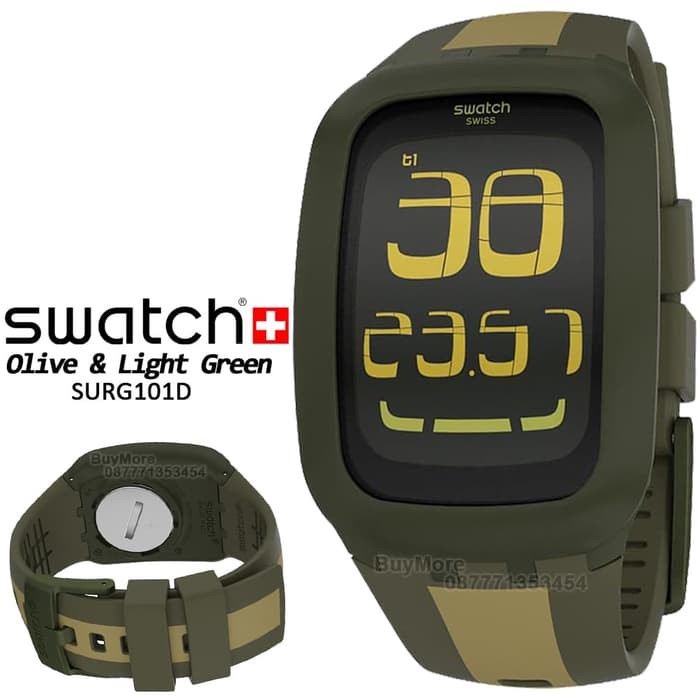 ✅Ori Jam Tangan Pria Swatch Surg101D Touch Olive Original Diskon