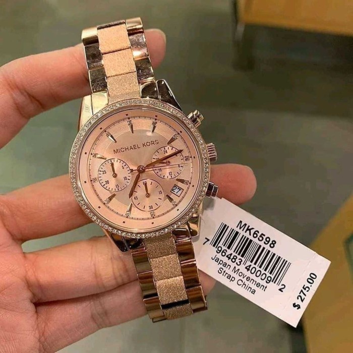 ✅New Jam Branded Ori Mk Ritz Mk6598 Rose Gold 37Mm Ladies Watch Berkualitas