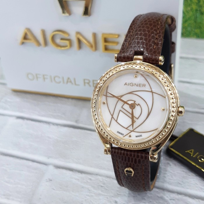 ✅New Jam Tangan Wanita Aigner Original A121201A Kulit Berkualitas