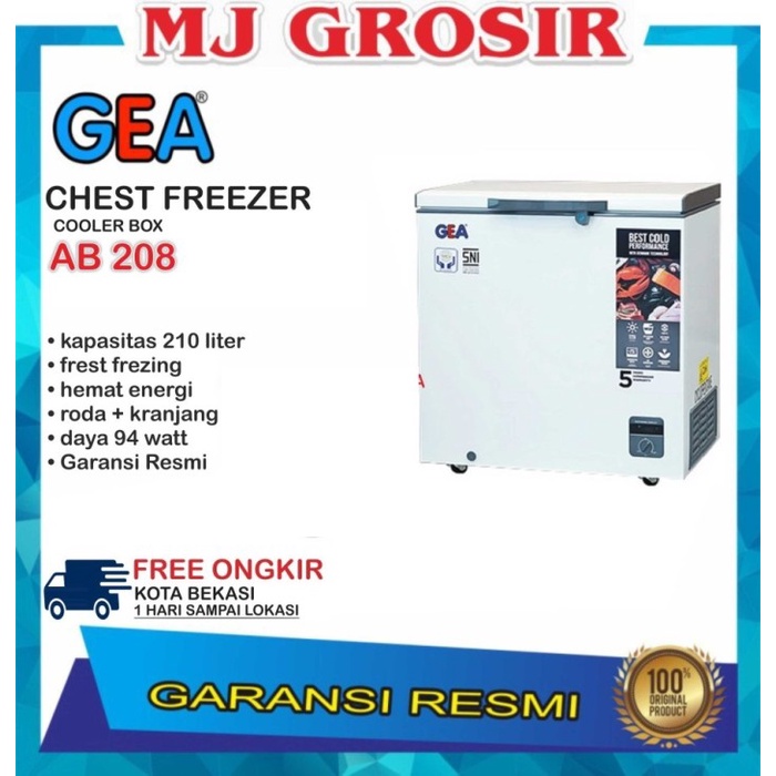 Promo Gea Ab 226 R Chest Freezer Box 220 L Lemari Pembeku 220 Liter By Gea