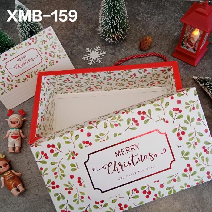 

Xmb-159 Box Christmas With Handle Dus Kemasan Kue Nastar Cookies Natal 100
