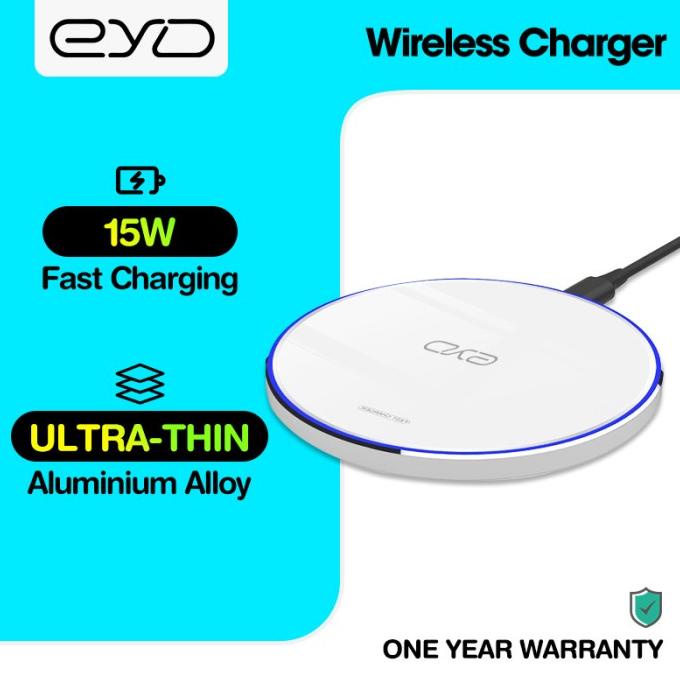 Eyd 15W Wireless Fast Charger Qi Charger With Led Light Support W10 Original