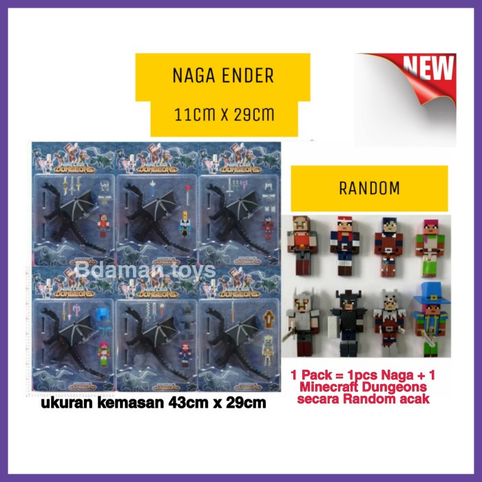 Mainan Figure Minecraft Ender Dragon Lampu Suara