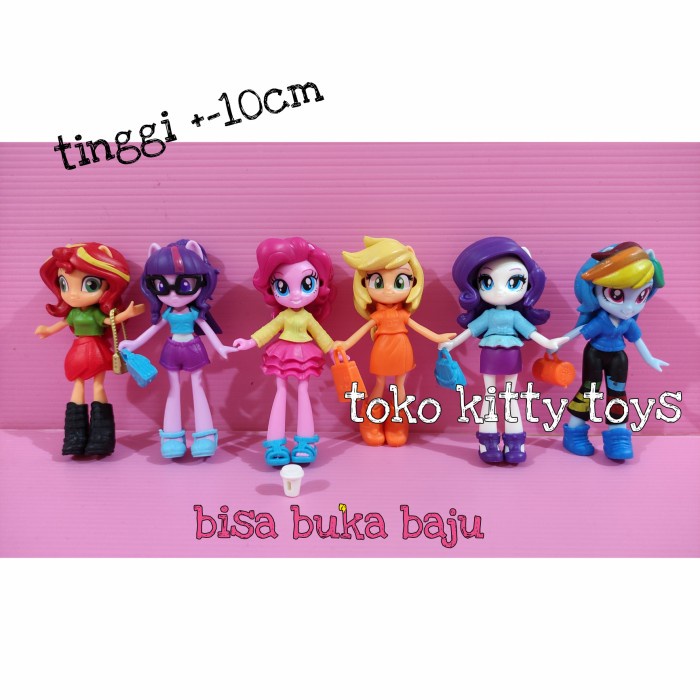Action Figure My Little Pony Equestria Girls Set Isi 6 Pcs Mainan Pony