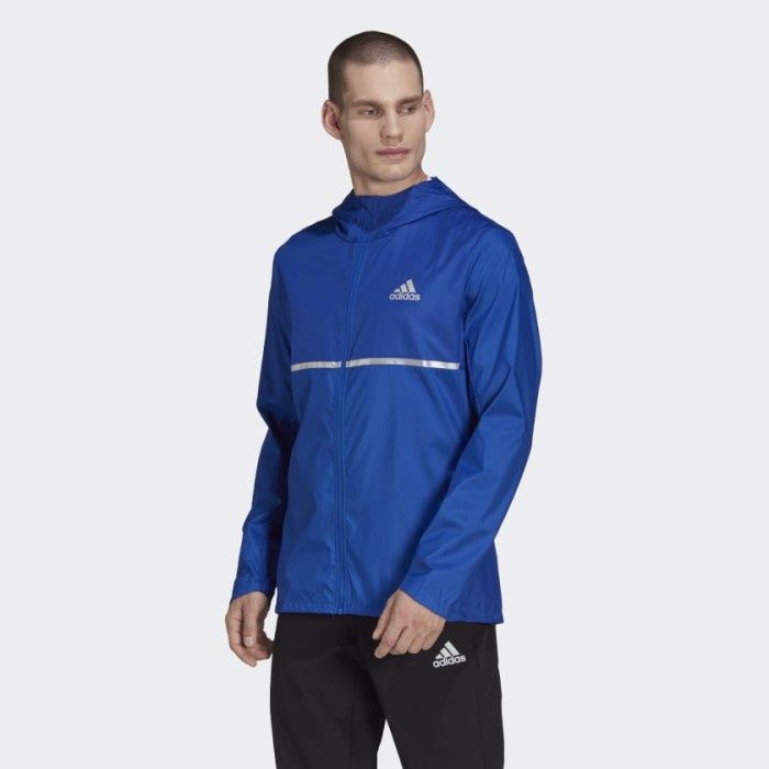 ✨New Jaket Trail Running Pria Adidas Own The Run Hoodie Original - Blue Terbatas
