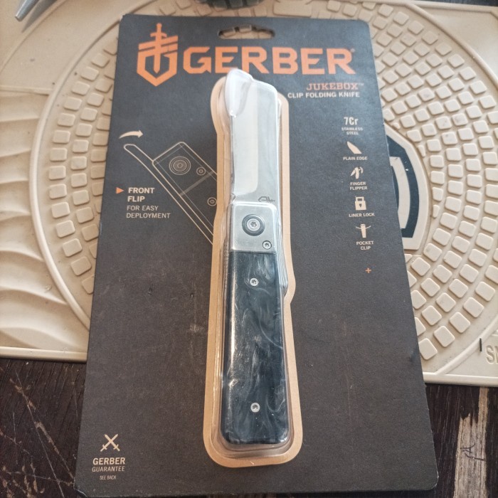 ✅New Ori Gerber Jukebox Marble Original 10Cm Nos Flipper Linerlock Segel Terbatas