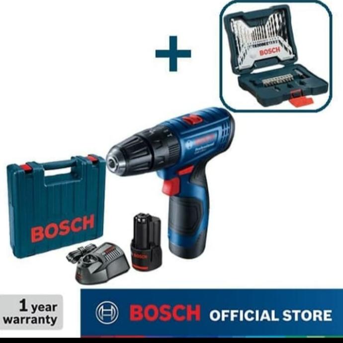 Bosch Bor Tembok Baterai Dengan Mata Bor 33 X-Line Set Gsb 120-Li Ready