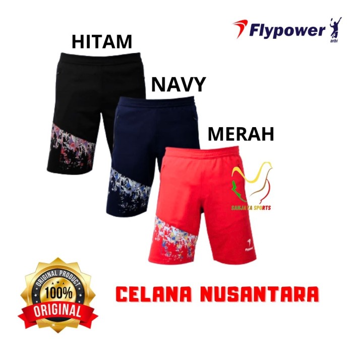 Jual CELANA PENDEK FLYPOWER BADMINTON BULUTANGKIS FLYPOWER NUSANTARA ORIGIN