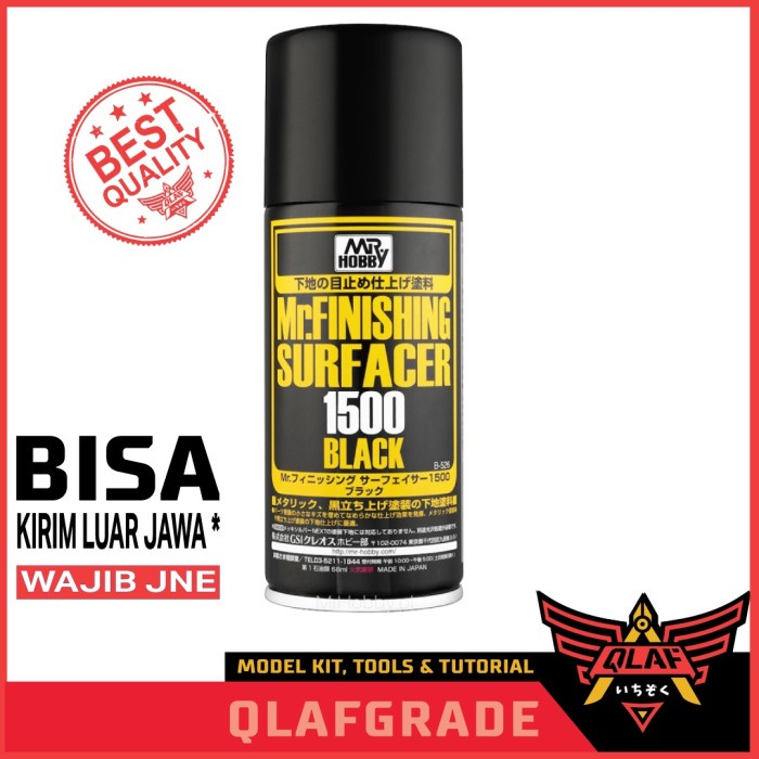 SURFACER SPRAY - MR FINISHING SURFACER 1500 BLACK (B-526)