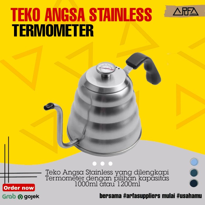 Promo Teko Angsa Stainless Termometer Gooseneck 1Liter