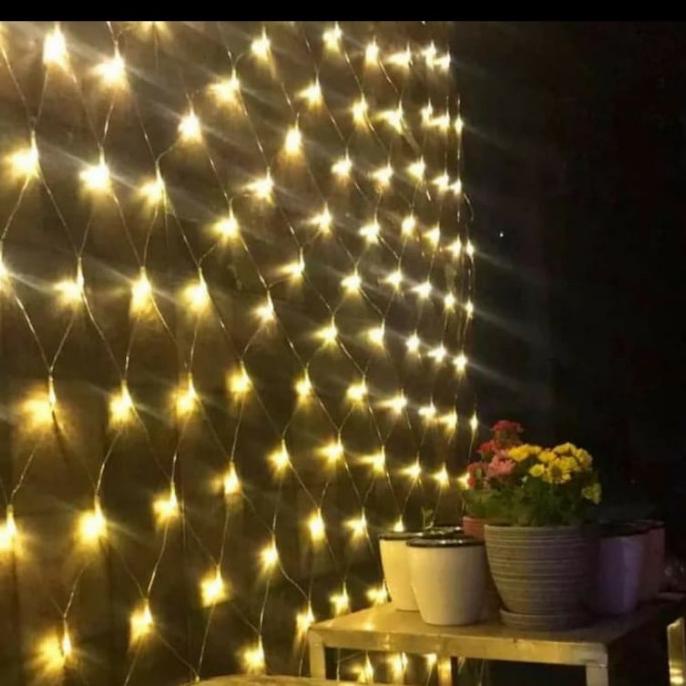 Lampu natal jaring 3x3 meter lampu hias jaring 3m lampu cafe jaring 3m