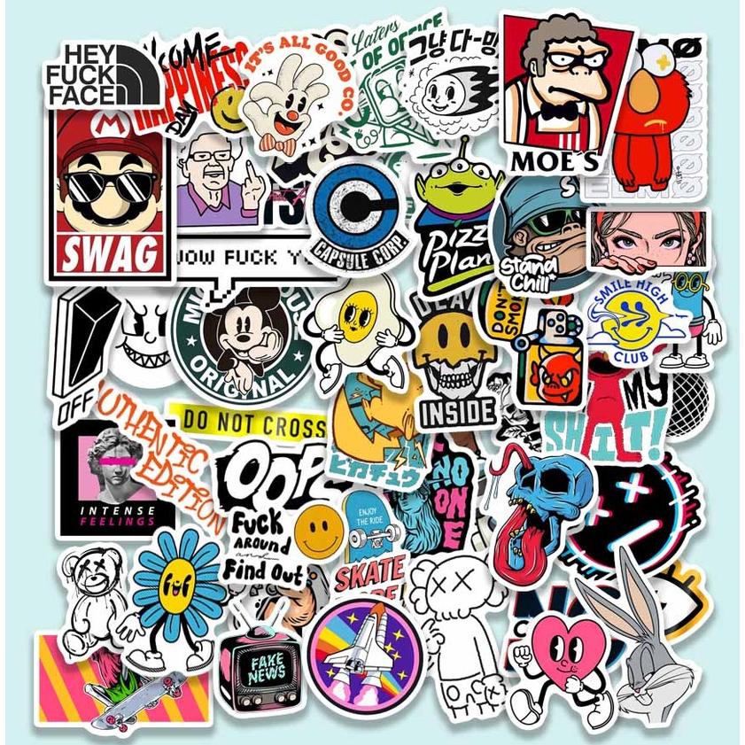 

50 pcs Sticker Vinyl Laptop Waterproof DIY HP motor helm mobil ipad tablet st036